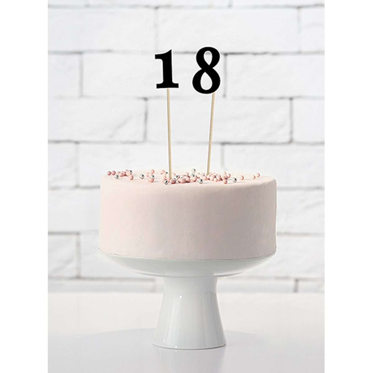 11 taarttoppers - cijferreeks - zwart