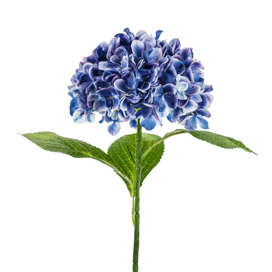 1 kunstbloem - Hortensia - 69 cm - Donkerblauw