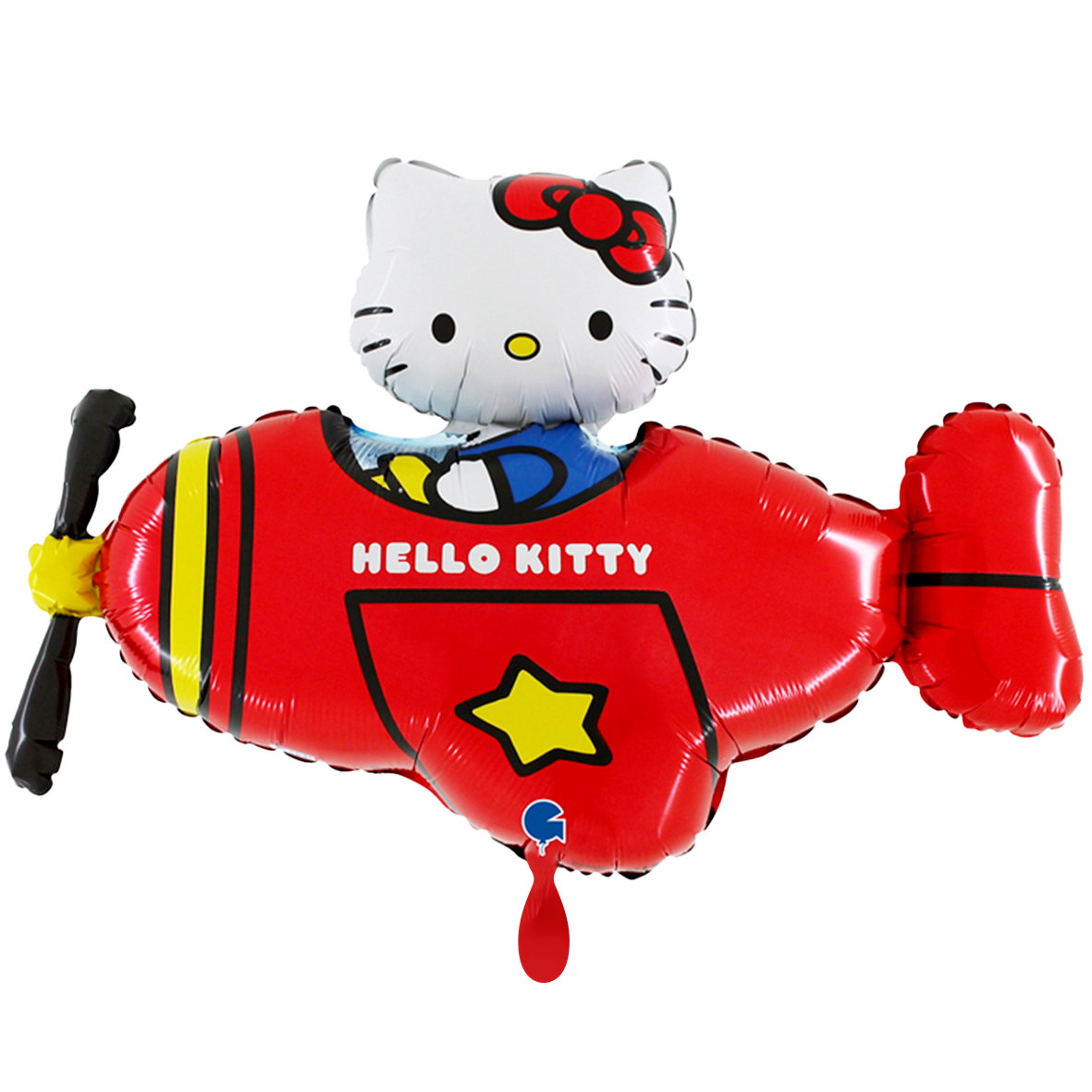1 Ballon XXL - Hello Kitty Vliegtuig Rood