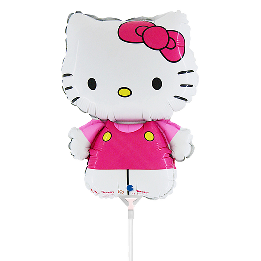 10 mini ballonnen luchtgevuld - Hello Kitty Fuxia (onverpakt)