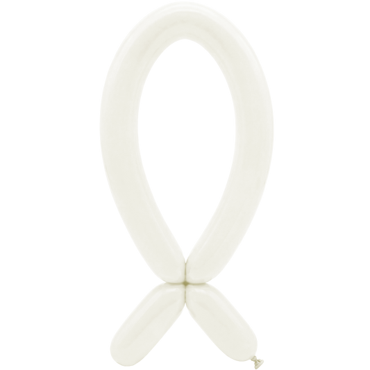 50 ballons à sculpter - Embout vers le haut - 5x152cm - Blanc amande