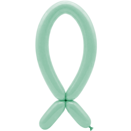 50 Ballons à sculpter – Embout vers le haut – 5x152cm – Thé vert crépuscule pastel