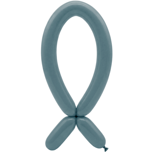 50 ballons à sculpter – Valve vers le haut – 5x152cm – Bleu crépuscule pastel