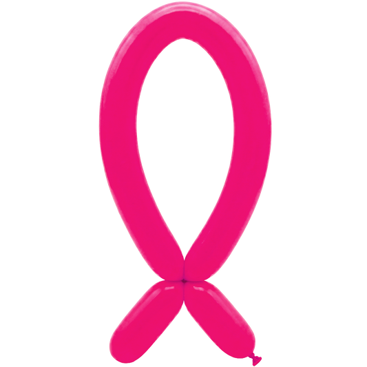 50 Modelballonnen - Nozzle omhoog - 5x152cm - Neon Fuchsia