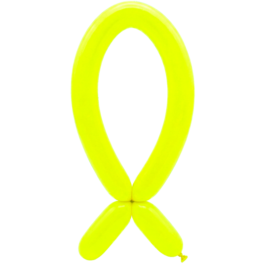 50 ballons à sculpter – Collerette vers le haut – 5x152cm – Jaune néon