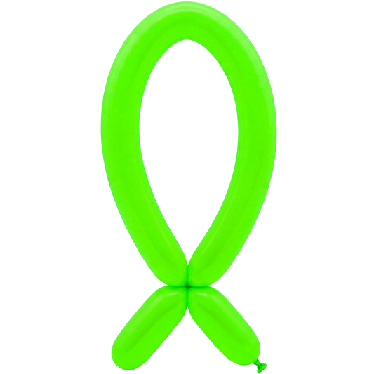 50 Ballons à modeler - Buse vers le haut - 5x152cm - Vert néon