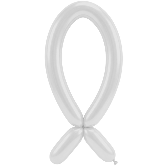 50 ballons à sculpter - Buse vers le haut - 5x152cm - Blanc nacré