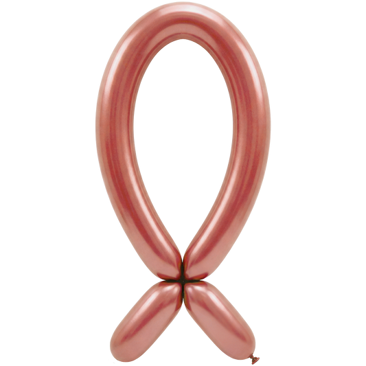 50 Ballons à sculpter - Buse vers le haut - 5x152cm - Or Rose Métallisé