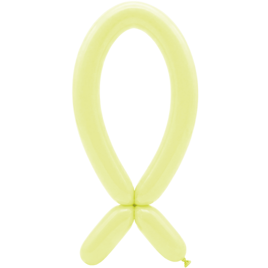 50 ballons à sculpter – Buses vers le haut – 5 x 152 cm – Jaune mat pastel