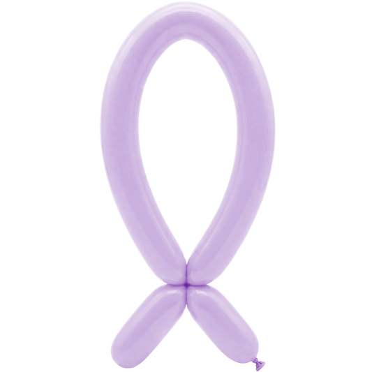 50 Ballons à modeler – Buse vers le haut – 5x152cm – Lilas pastel mat
