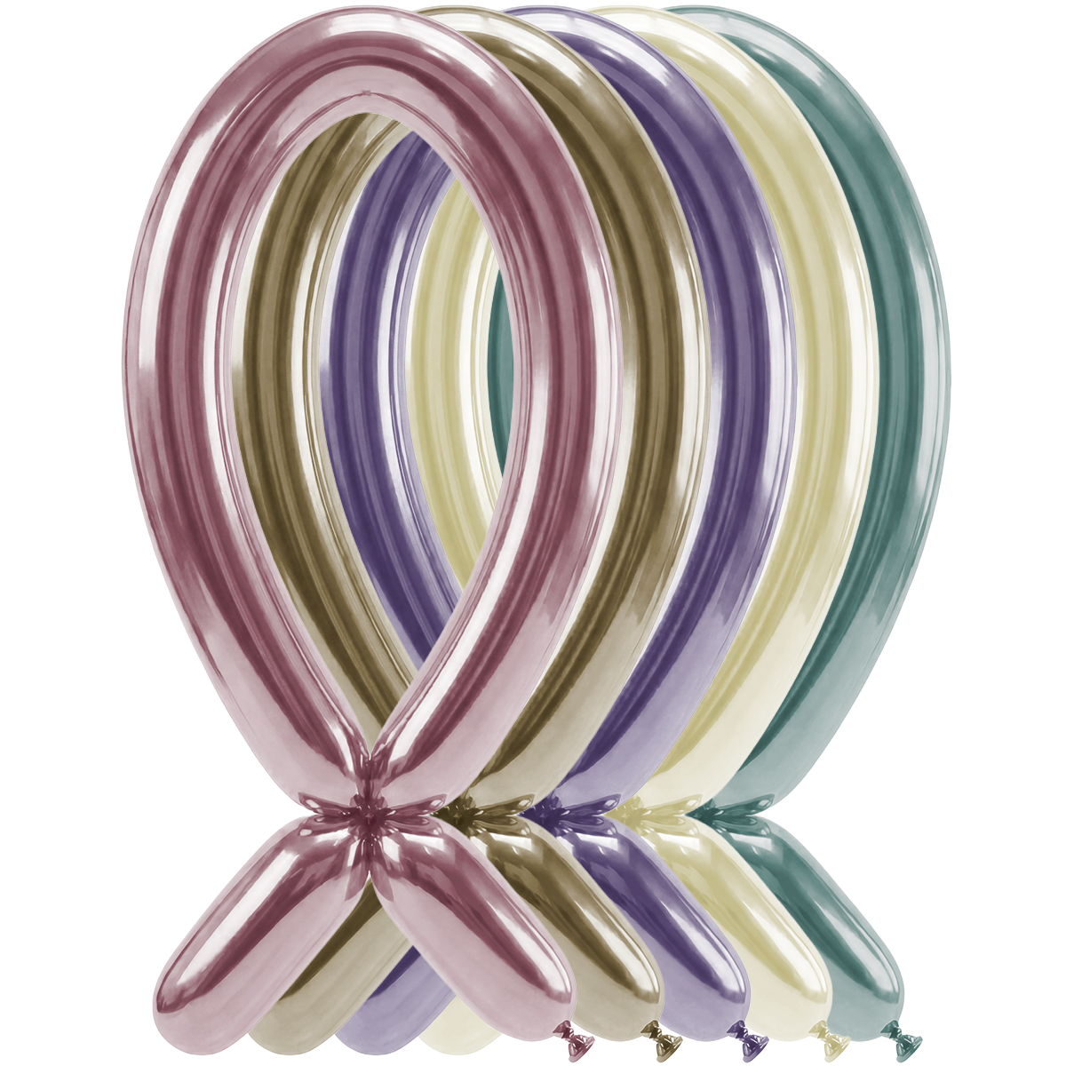 50 ballons à sculpter - Buse vers le haut - 5x152cm - Assortiment Soie