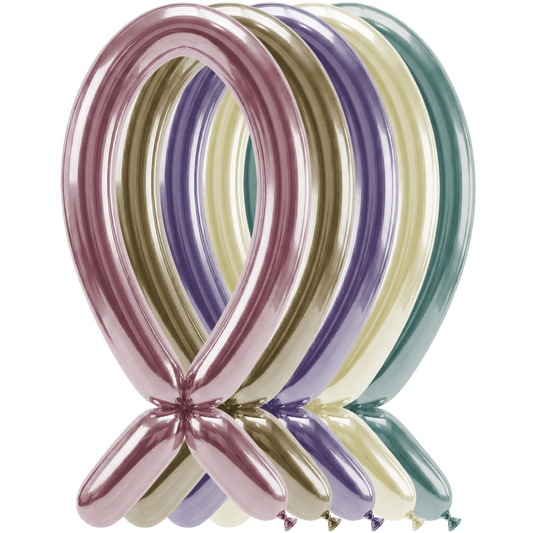 50 ballons à sculpter - Buse vers le haut - 5x152cm - Assortiment Soie