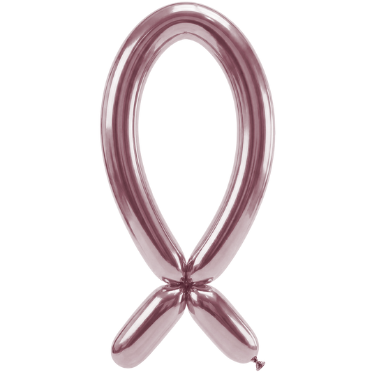 50 ballons à sculpter - Buse vers le haut - 5x152cm - Rose Pâle Floraison