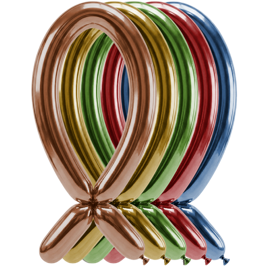 50 Modellierballons – Tülle nach oben – 5x152cm – Reflex-Sortiment
