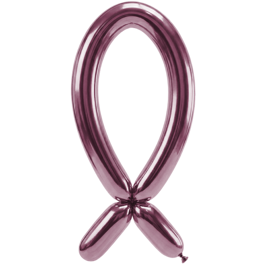 50 ballons à sculpter - Buse vers le haut - 5x152cm - Rose Réflex