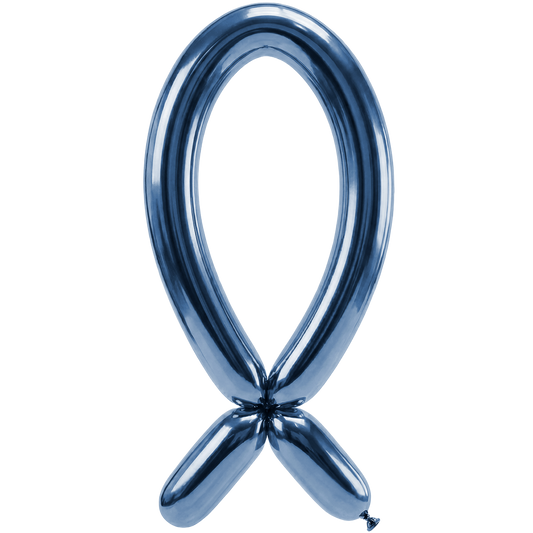 50 Ballons à modeler - Buse vers le haut - 5x152cm - Bleu Réflexe