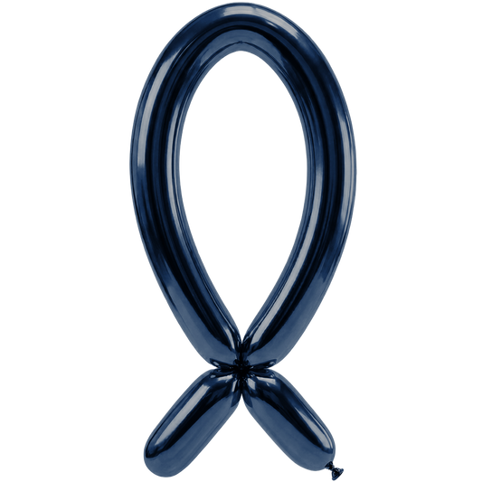 50 ballons à sculpter - Buse vers le haut - 5x152cm - Bleu galaxie réfléchissant