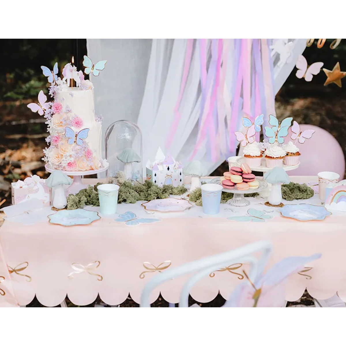 1 Papieren Tafelkleed - Pink Bows