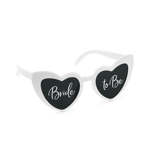1 paire - Lunettes en forme de cœur - Future mariée - Blanc