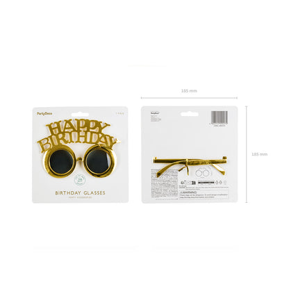 1 paire - Lunettes Joyeux Anniversaire - Or froid