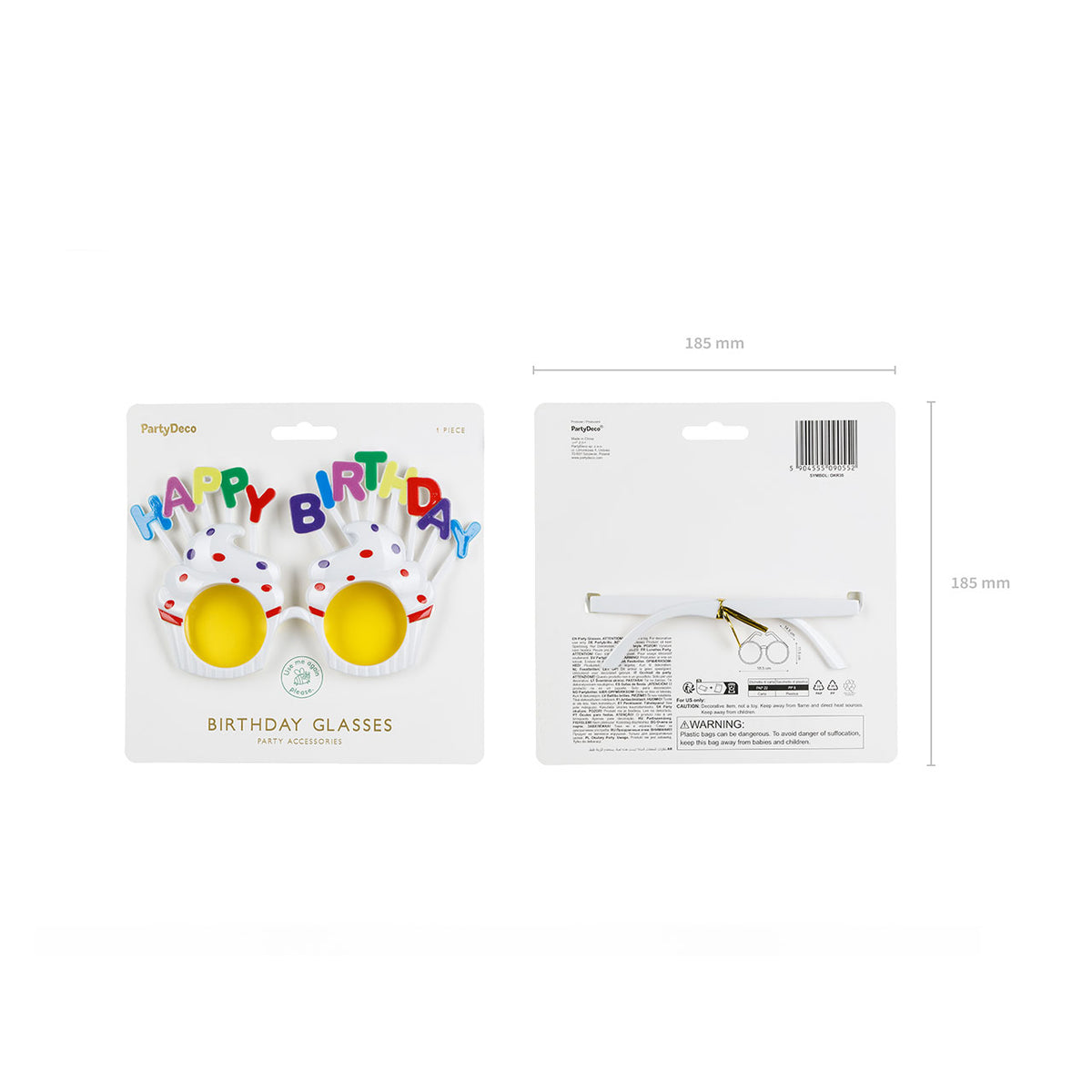 1 Paire - Lunettes Cupcake Happy Birthday - Blanc