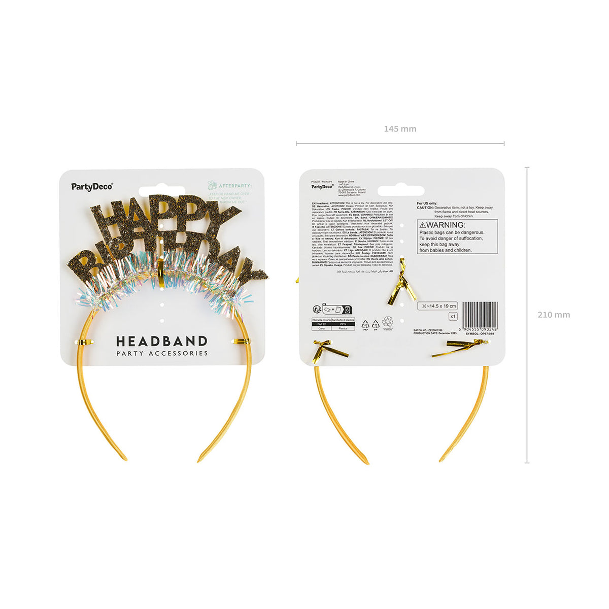 1 Diadeem - Happy Birthday - Goud