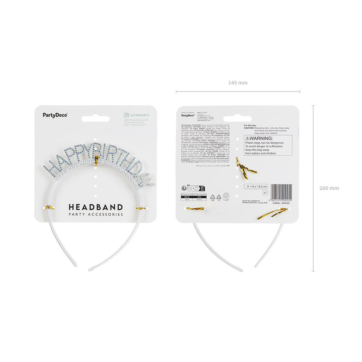 1 bandeau - Happy Birthday - Argent