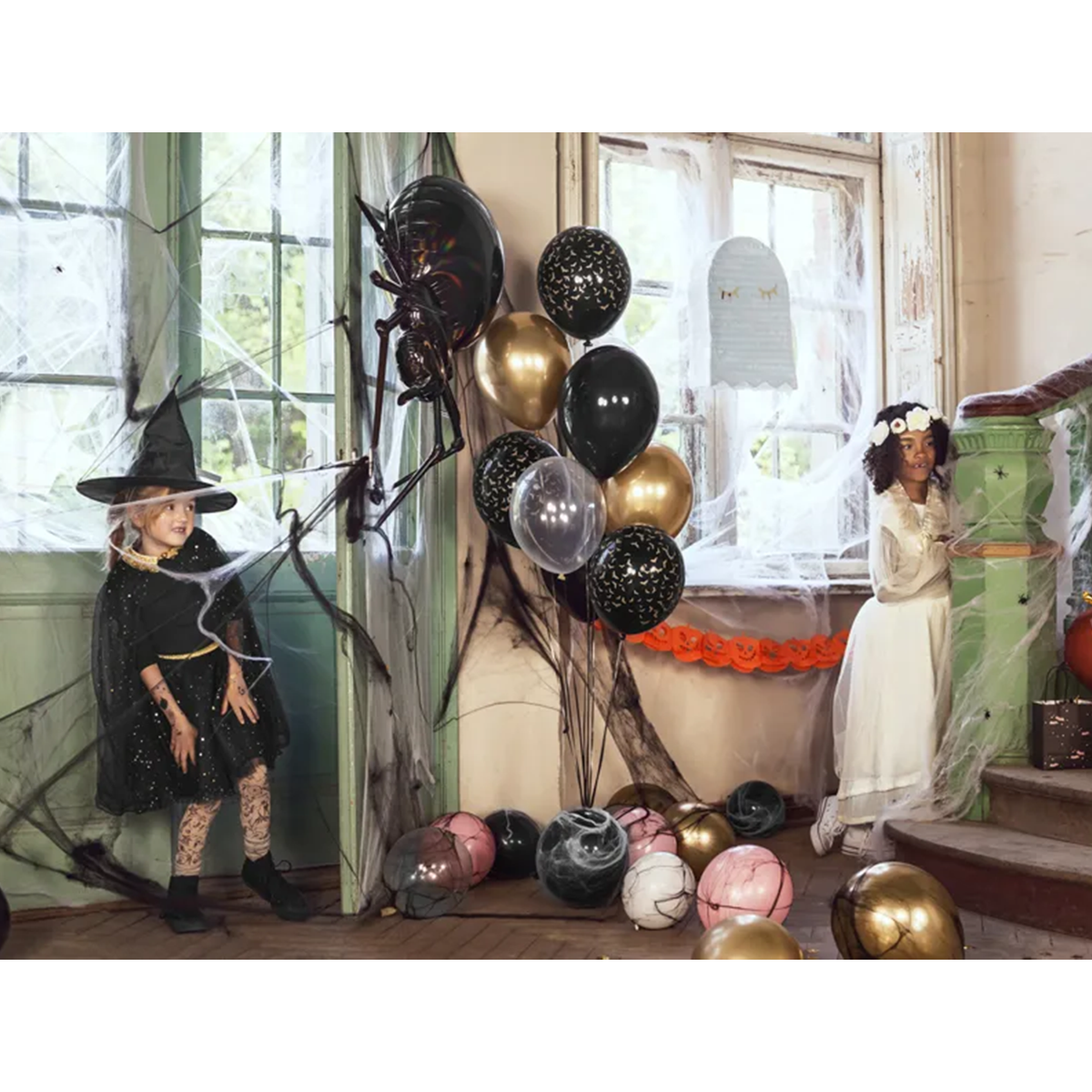 1 Halloween spinnenweb - zwart