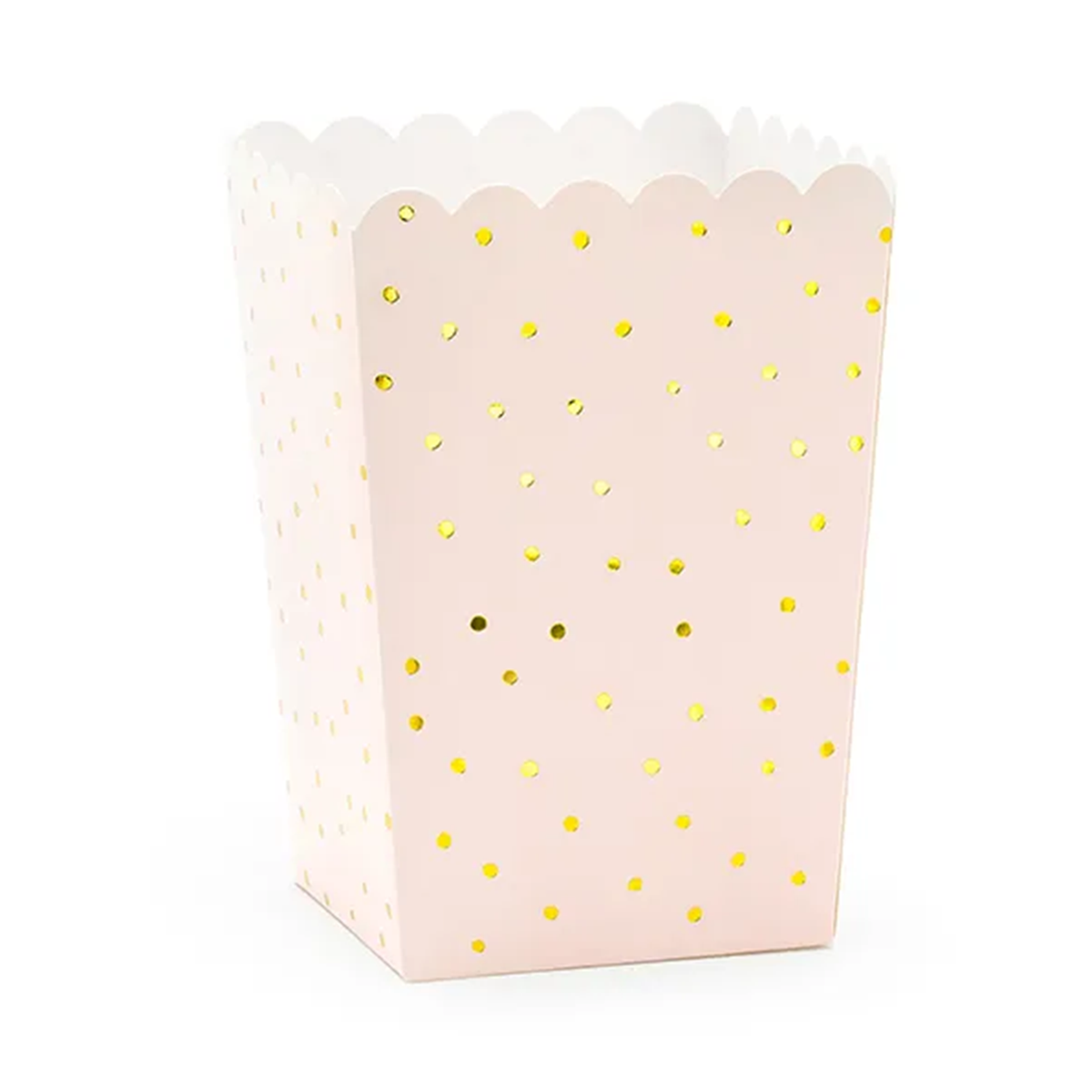 6 Boîtes à pop-corn - Rose clair - À pois