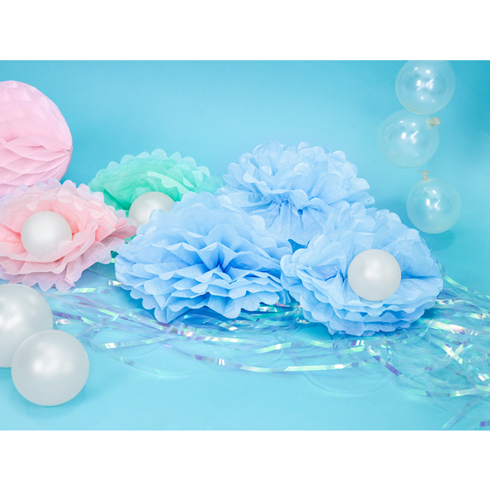 1 pompon – Ø 25 cm – bleu clair