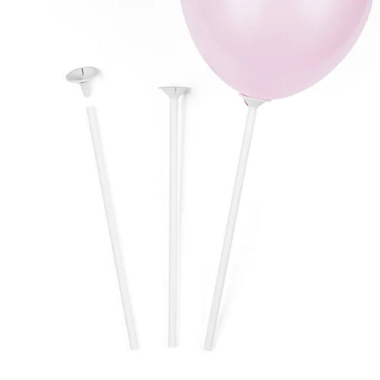100 tiges à ballons avec coupelles 30 cm
