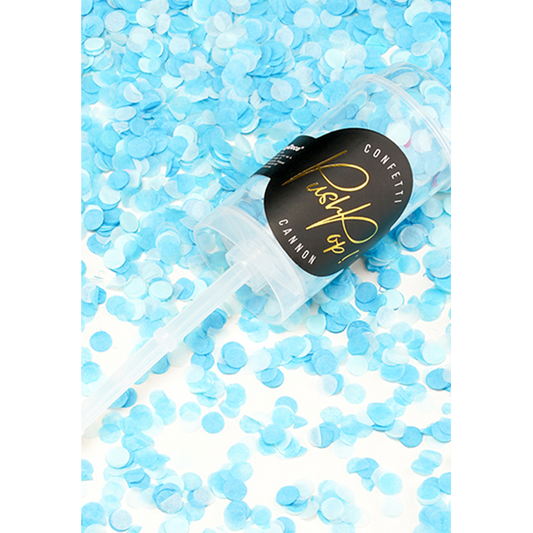 1 Konfetti Push Pop - Blauw & Mint