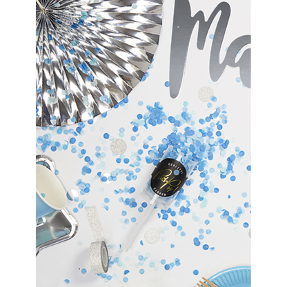 1 Konfetti Push Pop - Blauw & Mint