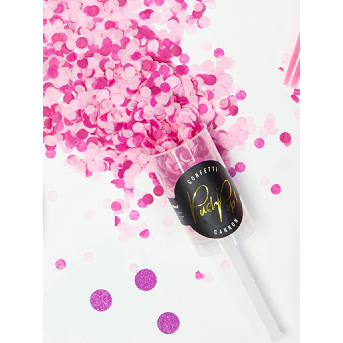 1 Confetti Push Pop - Rose & Fuchsia