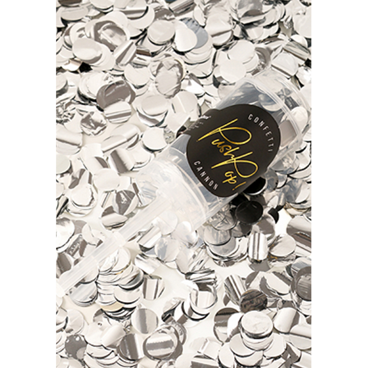 1 Confetti Push Pop - Zilver