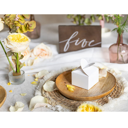 10 Boîtes cadeaux - Cœur Blanc