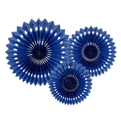 3 decoratieve rozetten - Marineblauw