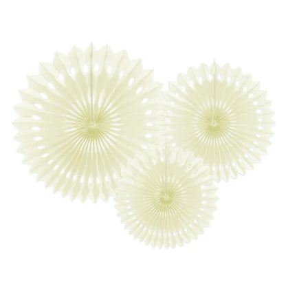 3 decoratieve rozetten - licht crème