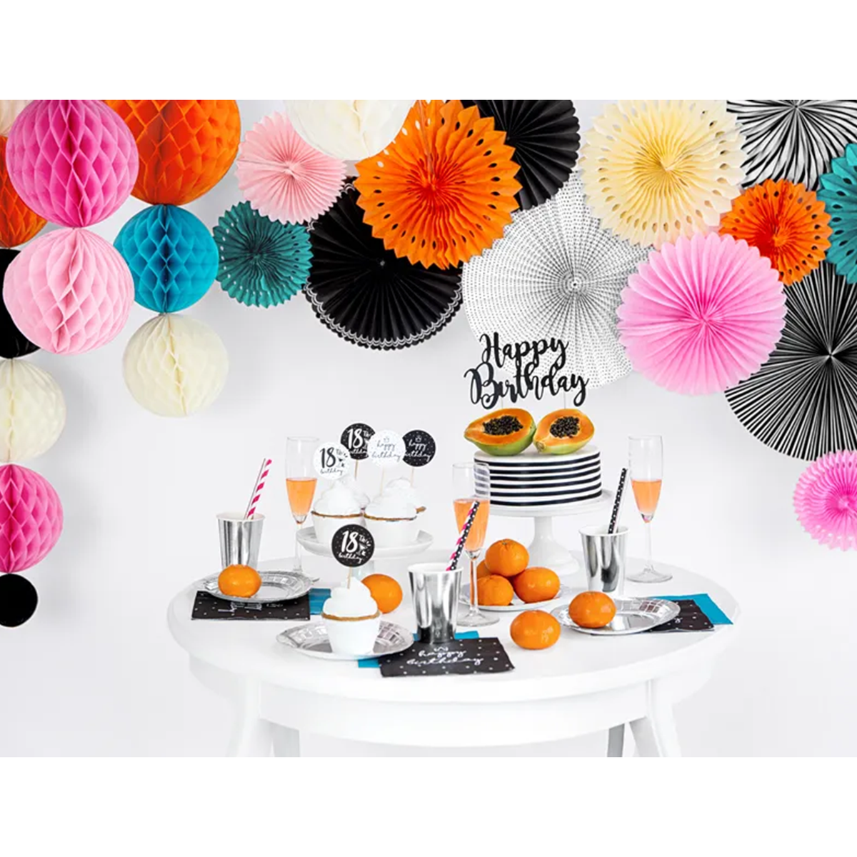 5 Rosettes décoratives - Black&White - Mix
