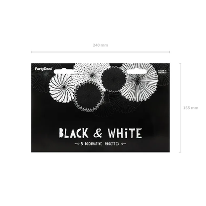 5 Rosettes décoratives - Black&White - Mix