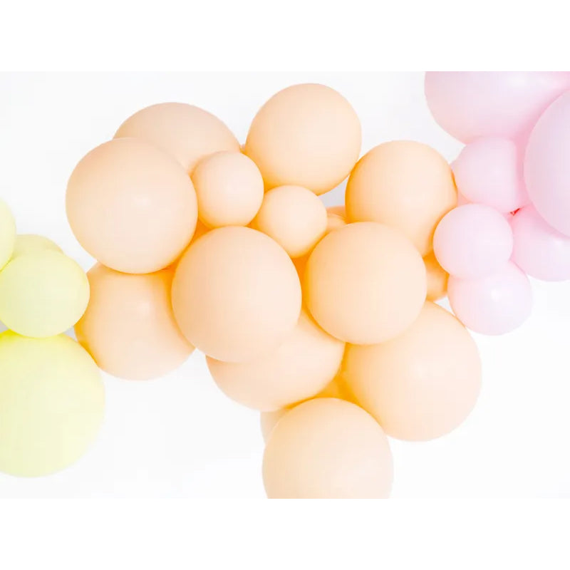 100 ballons de baudruche - Ø 23cm - Pêche Claire Pastel