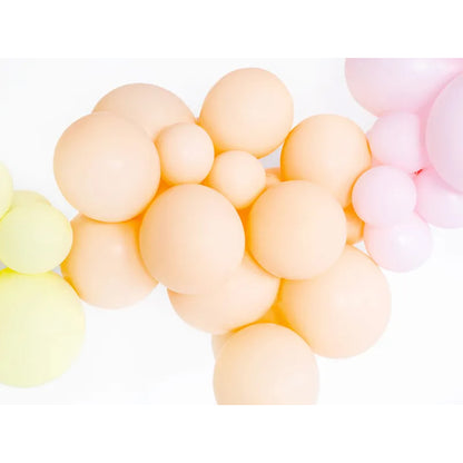 100 ballons de baudruche - Ø 23cm - Pêche Claire Pastel