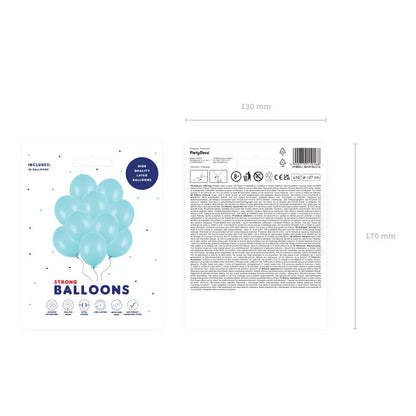 10 ballons de baudruche - Ø 27cm - Bleu clair pastel