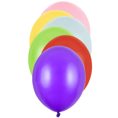 50 ballons - Ø 30cm - Métallisés - Couleurs assorties
