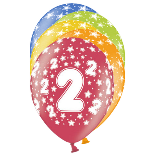 6 Ballons à motifs - Ø 30cm - 2 Celebration
