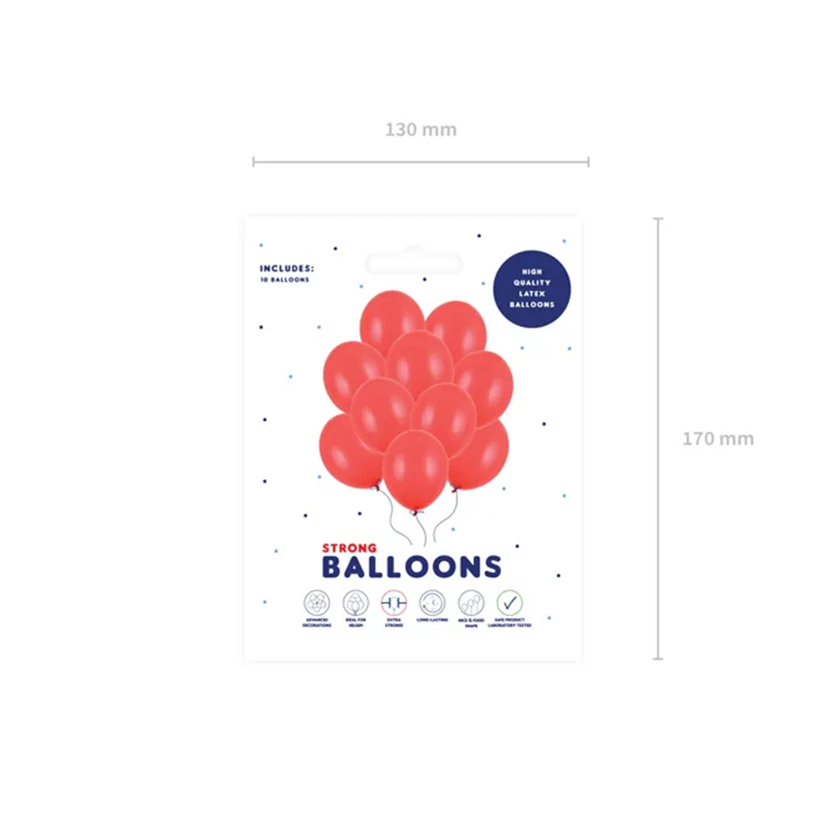 10 ballons de baudruche - Ø 30cm - Métallisé - Rouge