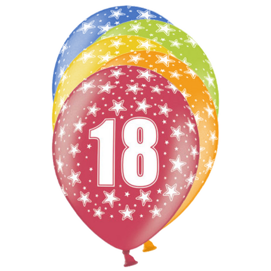 6 Ballons à motifs - Ø 30cm - 18 Celebration
