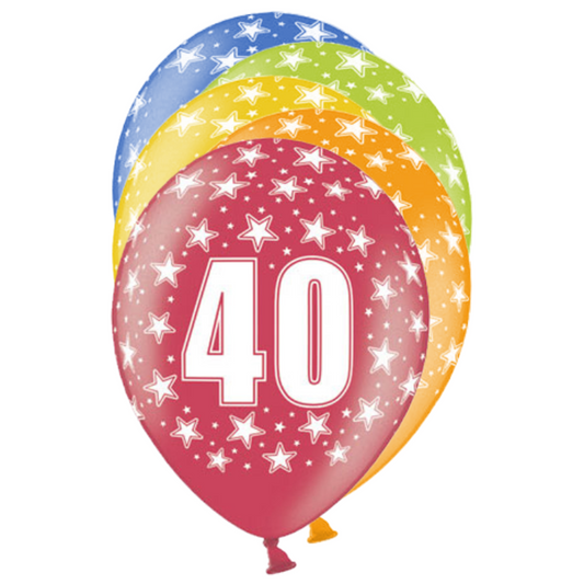 6 ballons à motifs - Ø 30cm - 40 Célébration