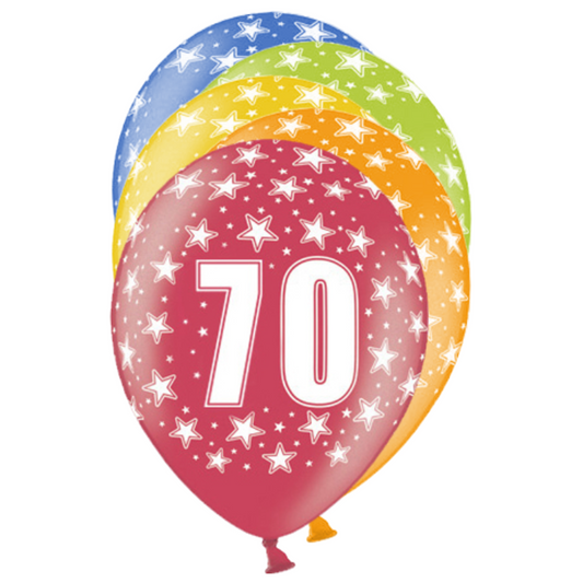 6 ballons à motifs - Ø 30cm - 70 Célébration