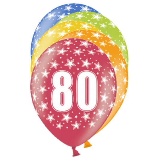 6 ballons à motifs - Ø 30cm - 80 Célébration